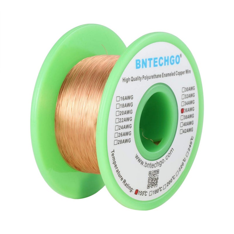 BNTECHGO 36 AWG Magnet Wire - Enameled Copper Wire - Enameled Magnet Winding Wire - 4 oz - 0.0049" Diameter 1 Spool Coil Natural Temperature Rating 155â„ƒ Widely Used for Transformers Inductors - Image 2
