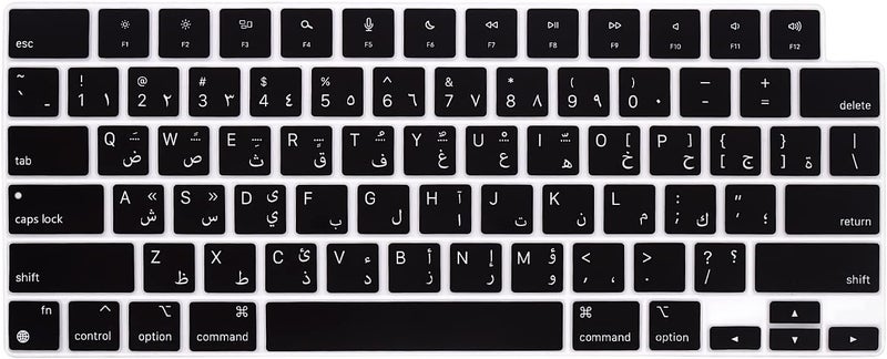 WYGCH Arabic Keyboard Cover Skin for MacBook 2025-2022 Air 13.6" 15" M4 M3 M2 A3240 A3241 A3113/A3114/A2681/A2941; 2025-2021 Pro 14" 16.2" M4 M3 M2 M1 Pro/Max A2918/A2992/A2779/A2780/A2991-US Layout - Image 1