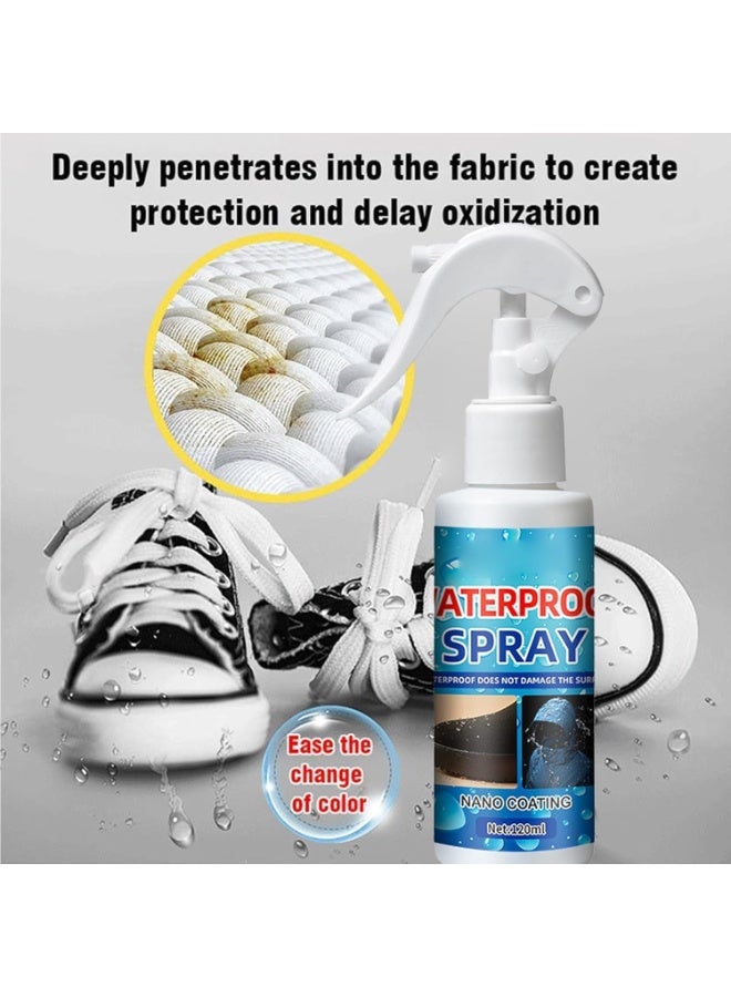 ويليام وير بخاخ حماية مقاوم للماء للجلد المدبوغ والأقمشة - بخاخ نانوي مقاوم للماء للأحذية والأحذية الطويلة والخيام والمظلات، طارد للسوائل والبقع، مقاوم للأوساخ والماء، يحمي من المطر والبقع (120 مل) - Image 2