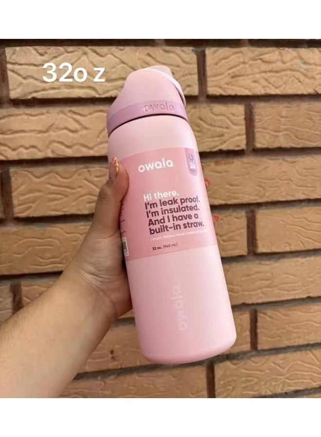 زجاجة مياه معزولة من الفولاذ المقاوم للصدأ مع شفاطة للرياضة والسفر والمدرسة، زجاجة مياه رياضية خالية من مادة BPA - Image 5