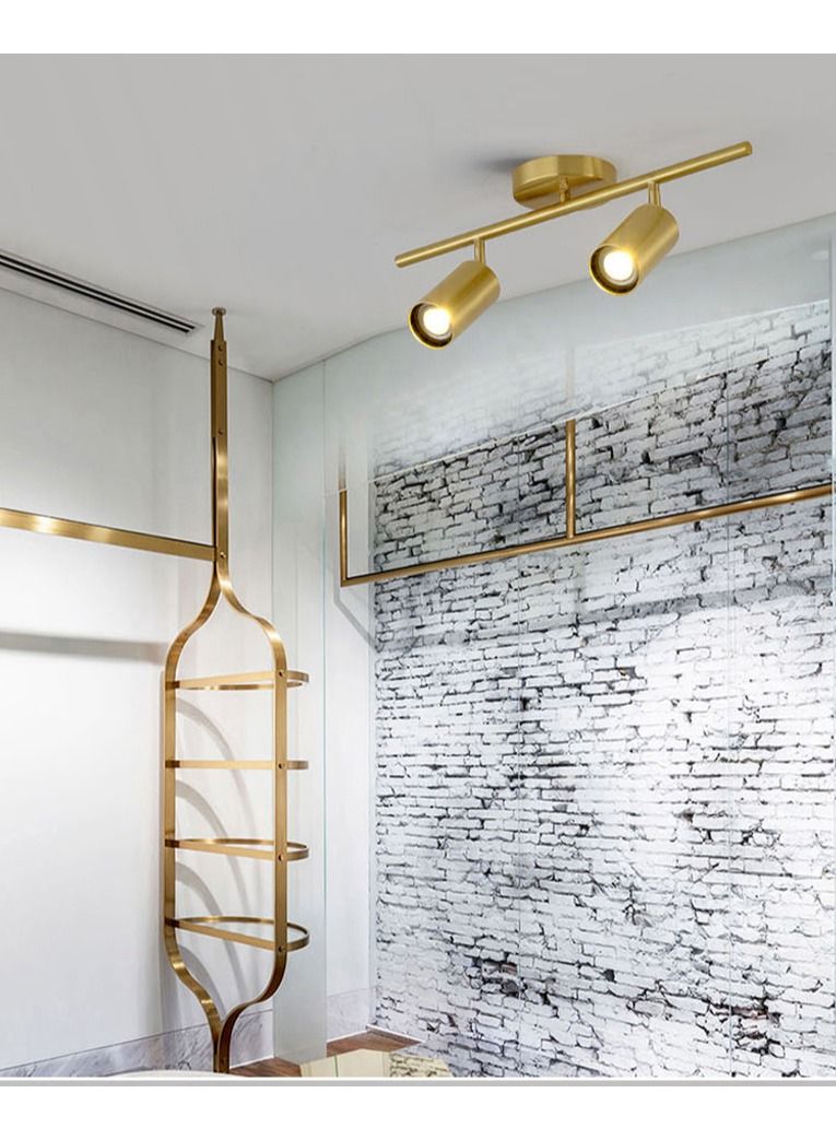 2 head Cloakroom Ceiling Lamp Nordic Aluminum Clearly Installed Track Led Chandelier Background Wall Led Spotlight Downlight Light - Image 3