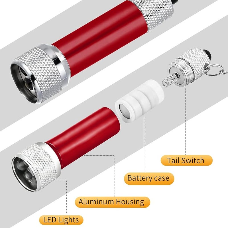 8 قطع مصغرة من سبائك الألومنيوم مصباح يدوي LED سلسلة مفاتيح عالية السطوع مصباح يدوي محمول للتخييم المشي لمسافات طويلة في الهواء الطلق - Image 4