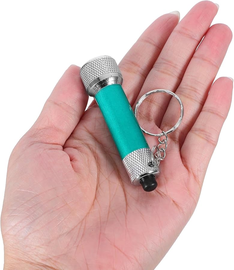 8 قطع مصغرة من سبائك الألومنيوم مصباح يدوي LED سلسلة مفاتيح عالية السطوع مصباح يدوي محمول للتخييم المشي لمسافات طويلة في الهواء الطلق - Image 5