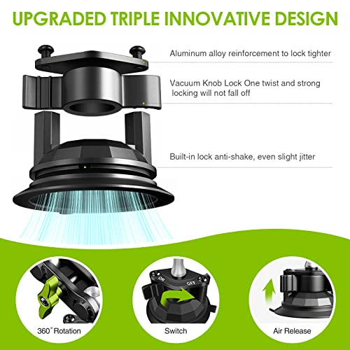 Rednow Suction Cup Phone Mount 360 Rotating Universal Ball Head Arm for Car Dashboard Windshield Vehicle Sunroof (Black) - Image 4