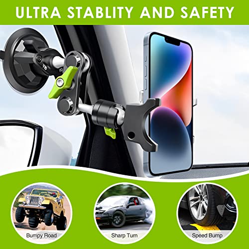 Rednow Suction Cup Phone Mount 360 Rotating Universal Ball Head Arm for Car Dashboard Windshield Vehicle Sunroof (Black) - Image 2