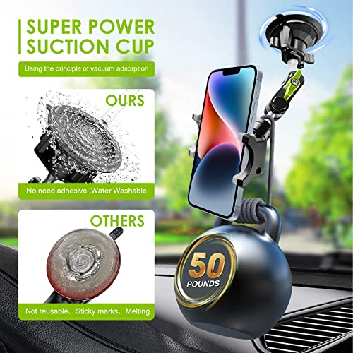 Rednow Suction Cup Phone Mount 360 Rotating Universal Ball Head Arm for Car Dashboard Windshield Vehicle Sunroof (Black) - Image 5