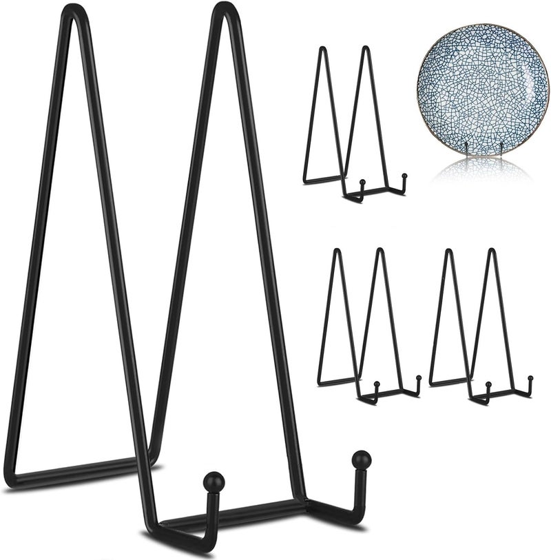 Decolore 5 Pack 12 Inch Black Picture Stands Plate Stands for Display Large Book Stands for Picture, Decorative Plate, Book, Frame, Tabletop Poster - Image 1