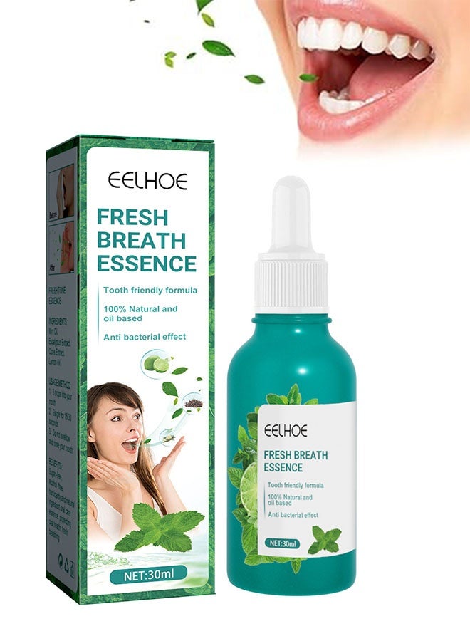 EELHOE Fresh Breath Essence 30ml, Oral Care Essence, Mouth Freshener, Oral Care Health for Mouth, Mouthwash Peppermint, Bad Breath Treatment for Adults Halitosis, Fresh Breath Mouthwash for Dry Mouth - Image 1