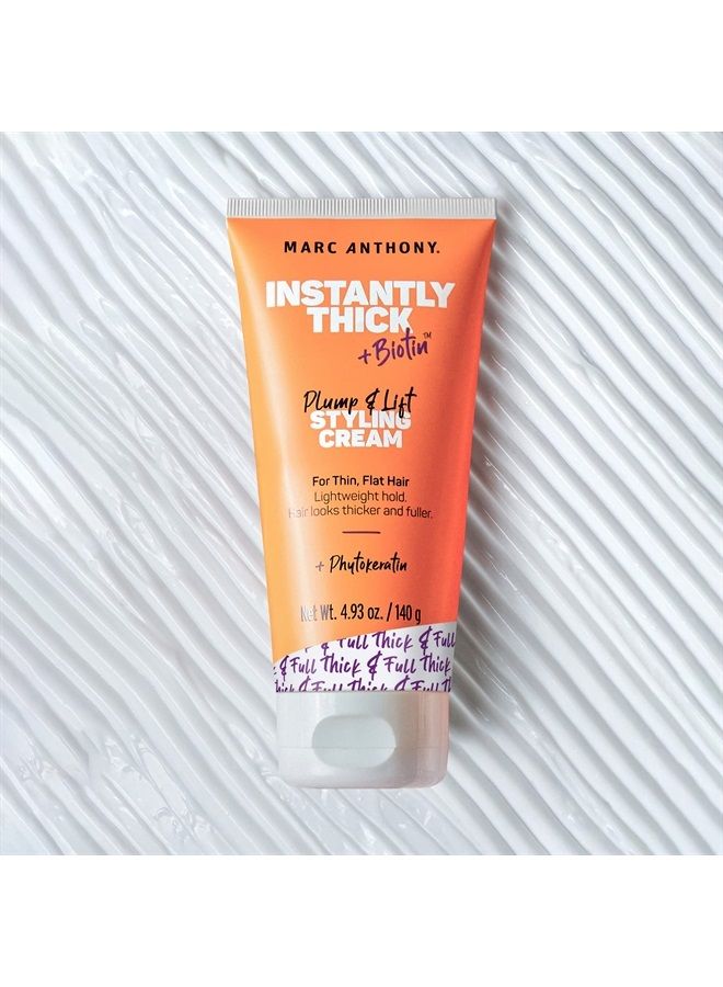 MARC ANTHONY Instantly Thick Biotin Styling Cream Set - Biotin & Vitamin E Hair Thickening Cream - Volumizing Lightweight Thickening Hair Product for Fine, 4.93 Oz - Image 4