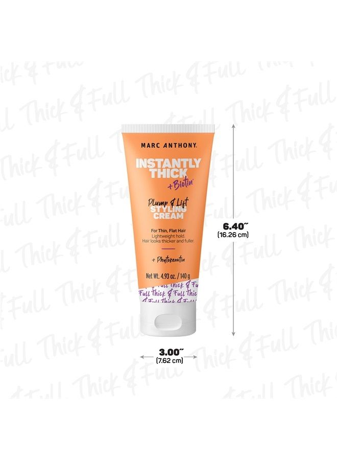 MARC ANTHONY Instantly Thick Biotin Styling Cream Set - Biotin & Vitamin E Hair Thickening Cream - Volumizing Lightweight Thickening Hair Product for Fine, 4.93 Oz - Image 2