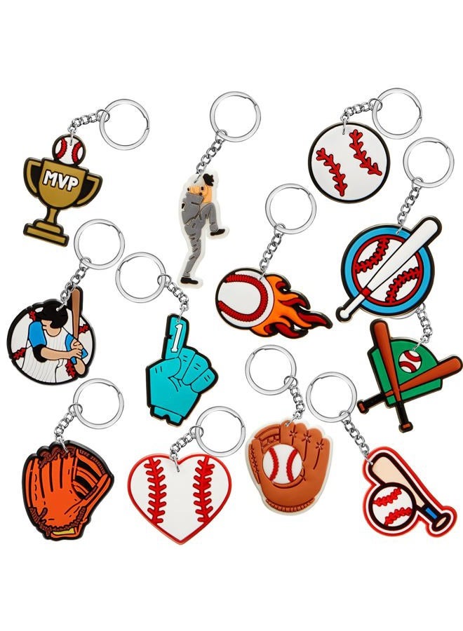 Batiyeer 36 Pack Baseball Keychains Bulk Baseball Party Favors Sports Key Chains Funny Ball Keyring for Women Men Sport Team Players Birthday Party Bag Gift Fillers - Image 1