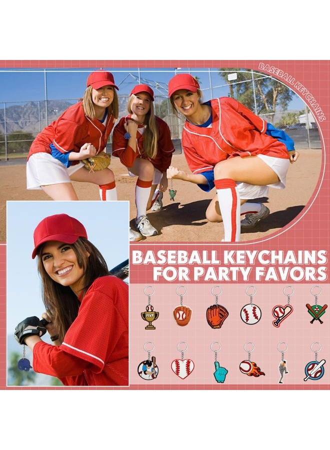 Batiyeer 36 Pack Baseball Keychains Bulk Baseball Party Favors Sports Key Chains Funny Ball Keyring for Women Men Sport Team Players Birthday Party Bag Gift Fillers - Image 5