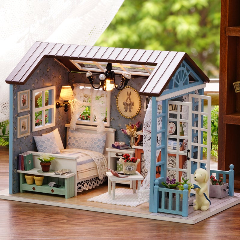 DIY Dollhouse Wooden Room Assemble Kit Home Decoration Miniature House Model Self-installed Simulation Dollhouse - Image 2