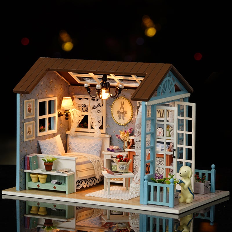 DIY Dollhouse Wooden Room Assemble Kit Home Decoration Miniature House Model Self-installed Simulation Dollhouse - Image 3
