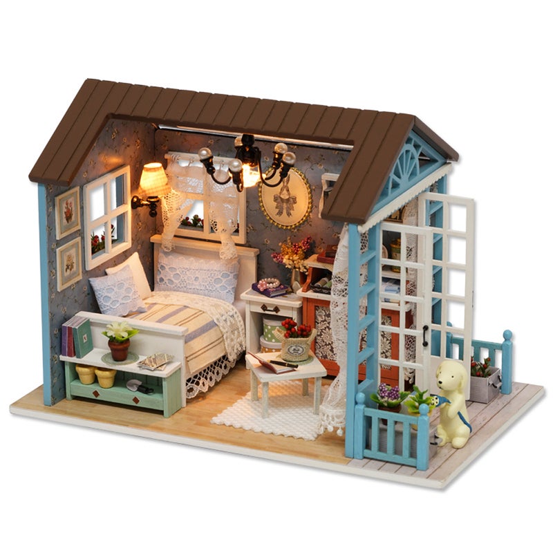 DIY Dollhouse Wooden Room Assemble Kit Home Decoration Miniature House Model Self-installed Simulation Dollhouse - Image 1