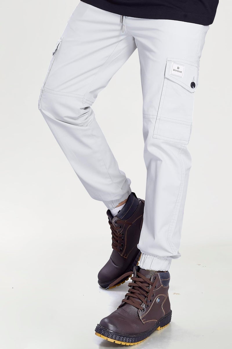 DIVISIVE Men's Cotton Joggers Cargo Pants (DCR282_34_Ice Grey) - Image 5