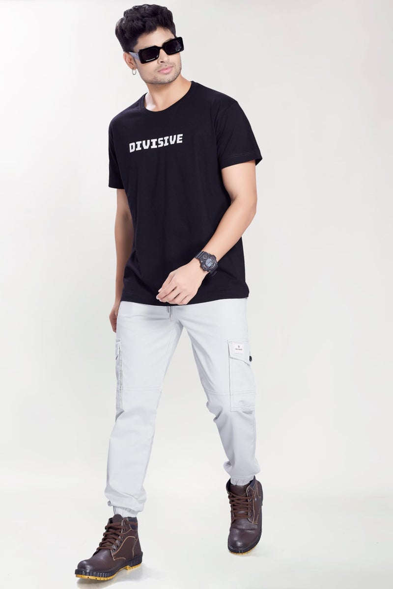 DIVISIVE Men's Cotton Joggers Cargo Pants (DCR282_34_Ice Grey) - Image 2
