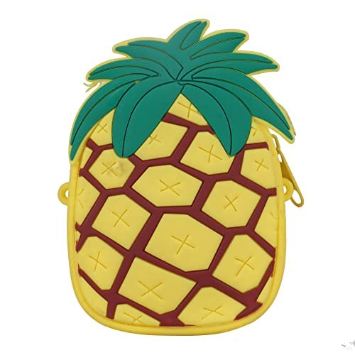 EITHEO Girls Mini Cute Pineapple Silicon sling Bag Crossbody Kids Girl's Shoulder Messenger Side Small Bag for casual party messenger bag for women Coin wallet purse party zipper pocket Travel Bag - Image 1