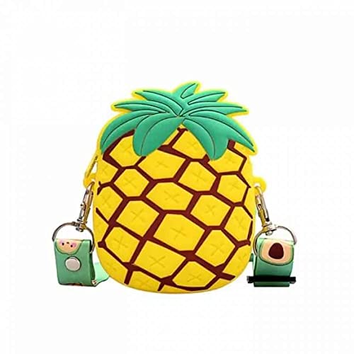 EITHEO Girls Mini Cute Pineapple Silicon sling Bag Crossbody Kids Girl's Shoulder Messenger Side Small Bag for casual party messenger bag for women Coin wallet purse party zipper pocket Travel Bag - Image 2