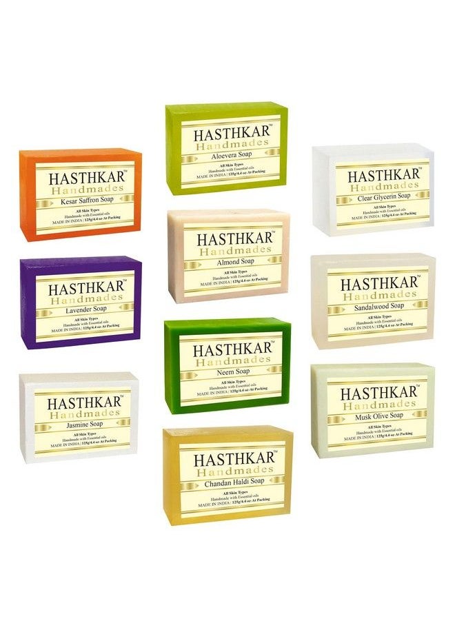 byPurenaturals Hasthkar Handmades Herbal Natural Handmade Glycerine Assorted Soap Combo 6 Gift Set 125Gm (Pack Of 10)  - Image 2
