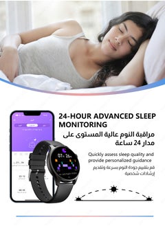 DuneVoyager Smartwatch With HD AMOLED Display 280mAh Smart Watch for Men Women，Multi-Sport Modes，IP68 Waterproof，HD Bluetooth Calling，Real-Time Heart Rate & SPO2 Monitoring，GPS Tracking，Ultra Smart Watch - Black  - Image 5