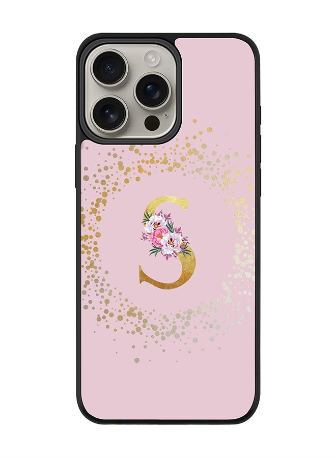 Stylizedd For iPhone 16 Pro Max Case [Compatible with MagSafe] Slim Magnetic cover Phone Case iPhone 16 Pro Max -Custom Monogram Floral - S (Pink ) - Image 1