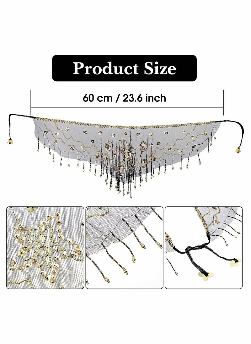 Women Belly Dance Face Veil, Belly Dance Face Veil Beads Sequins - Image 2