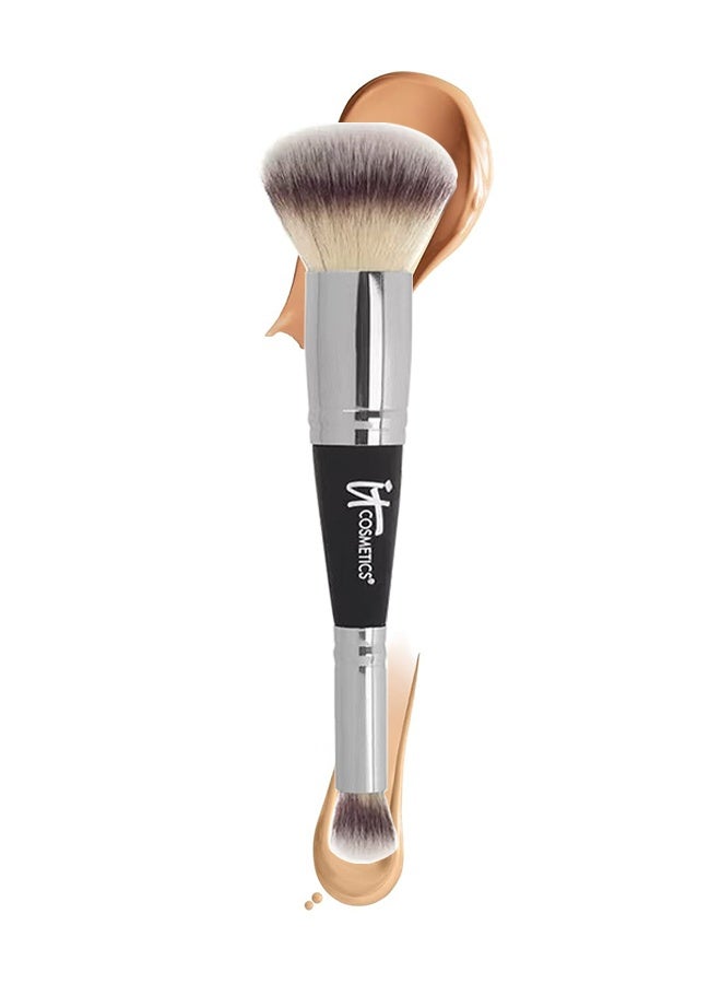 IT Cosmetics Heavenly Luxe Complexion Perfection Brush #7 - Dual-Ended Premium Makeup Brush For Foundation Concealer & Contour, Ultra-Soft Synthetic Fibers, Airbrush Finish, Pro-Hygienic, Cruelty-Free - Image 1
