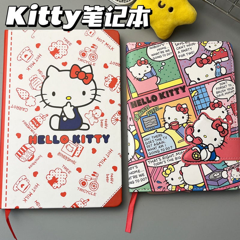 Hellokitty Notebook Japanese Style Cute High-Value Notebook Ins Magnetic Buckle Color Page Printing Hand Ledger - Image 2