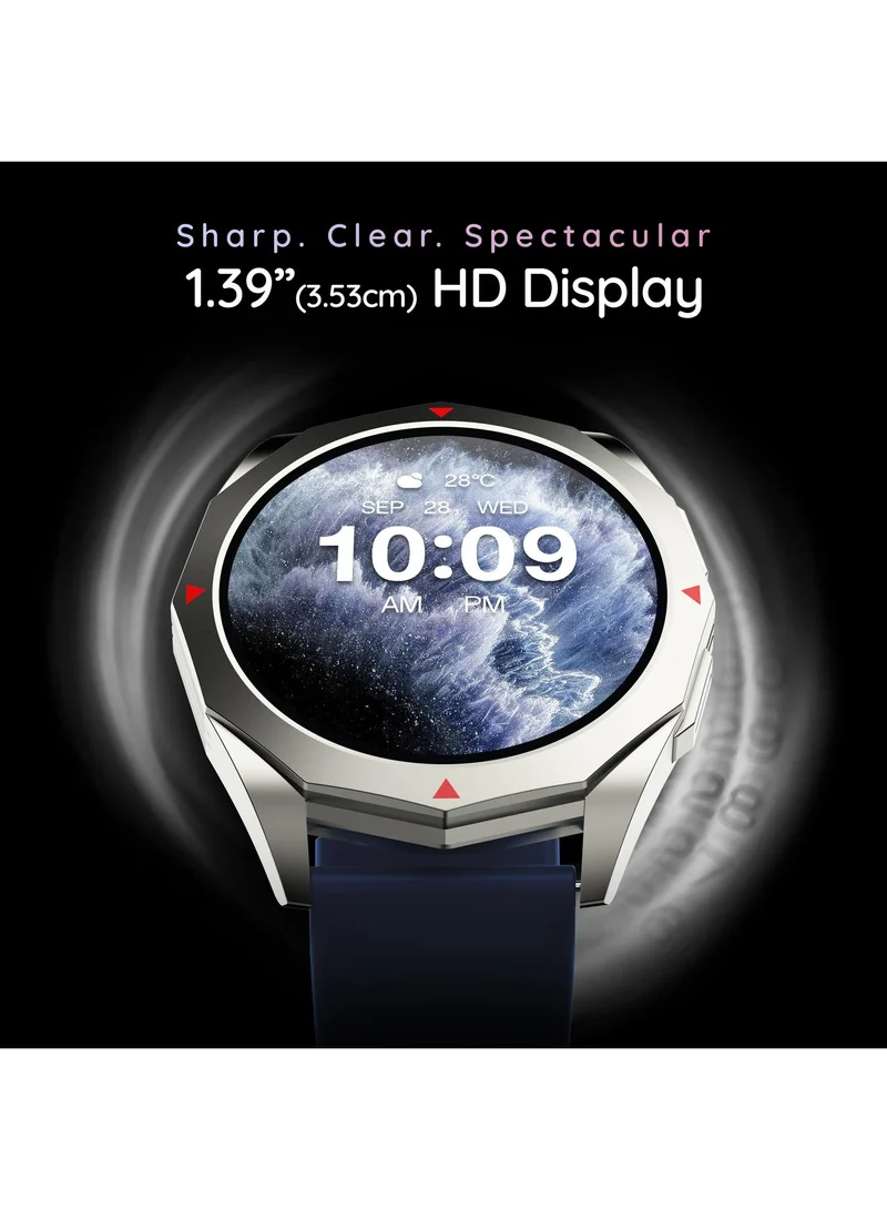 Pebble Rio 1.39" HD Display, Bluetooth Calling, Health Suite, Multiple Watch Faces, Full Touch Screen, Multi Sports Modes, Alarm & Notification, DIY Watch Faces, Metal Body, In-Build Games, World Clock