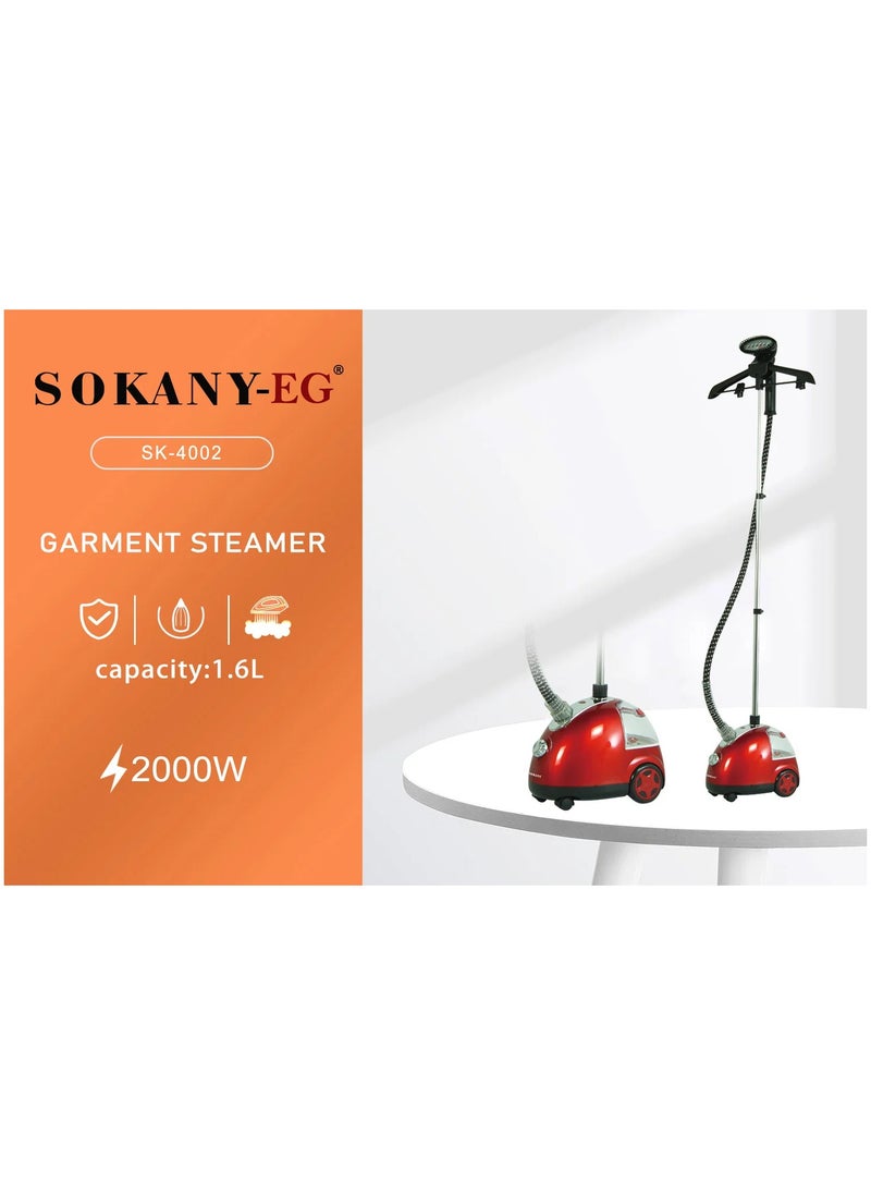 sokany Steamer for Clothes Standing, Foldable Garment Steamer, with Adjustable Ironing Board, Pole Hanger and Detachable Tank, Powerful Fabric Steamer Iron, Perfect for Household, 2000W  - Image 2