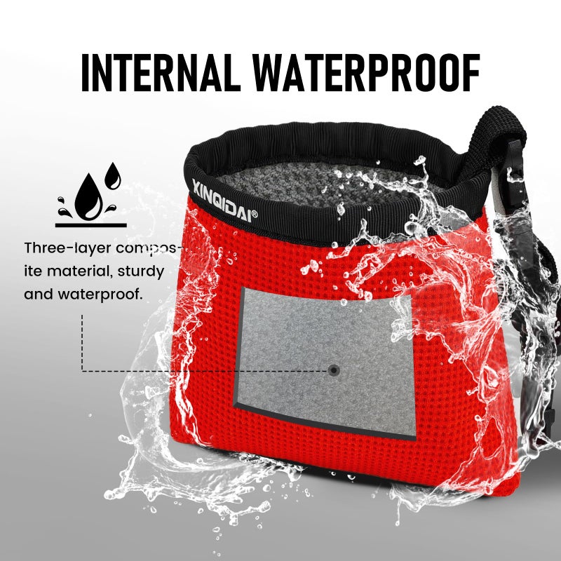 XINQIDAI Golf Club and Golf Ball Cleaning Bag - Cleans Club Grooves, Waterproof Clean Face Tech, Detachable Clip, Machine Washable, Stay-Dry Exterior,Gift for Men (1, RED) - Image 2