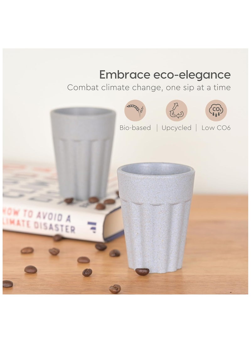 FRENVI Earth-Friendly Cutting Chai Cups 100 ml| Coffee Cup made with Rice Husk & Bamboo Fibers |Azur Grey - Image 3