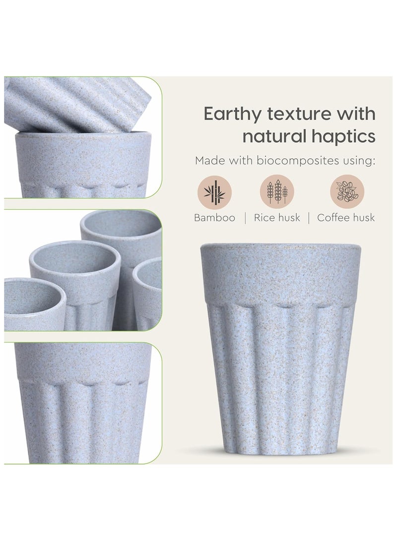FRENVI Earth-Friendly Cutting Chai Cups 100 ml| Coffee Cup made with Rice Husk & Bamboo Fibers |Azur Grey - Image 5