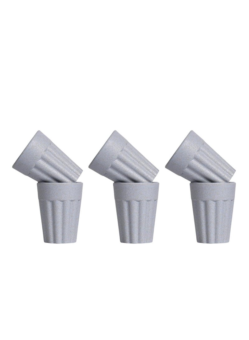 FRENVI Earth-Friendly Cutting Chai Cups 100 ml| Coffee Cup made with Rice Husk & Bamboo Fibers |Azur Grey - Image 1