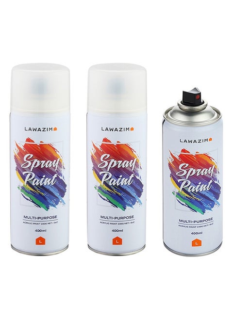Pack Of 3 Spray Paint Set - 190 Lacquer - Multi-Purpose Translucent Spray Paint with Quick-Drying, UV & Scratch Resistance - Ideal for Wood, Metal, Plastic, Ceramic, DIY, and Automotive Use