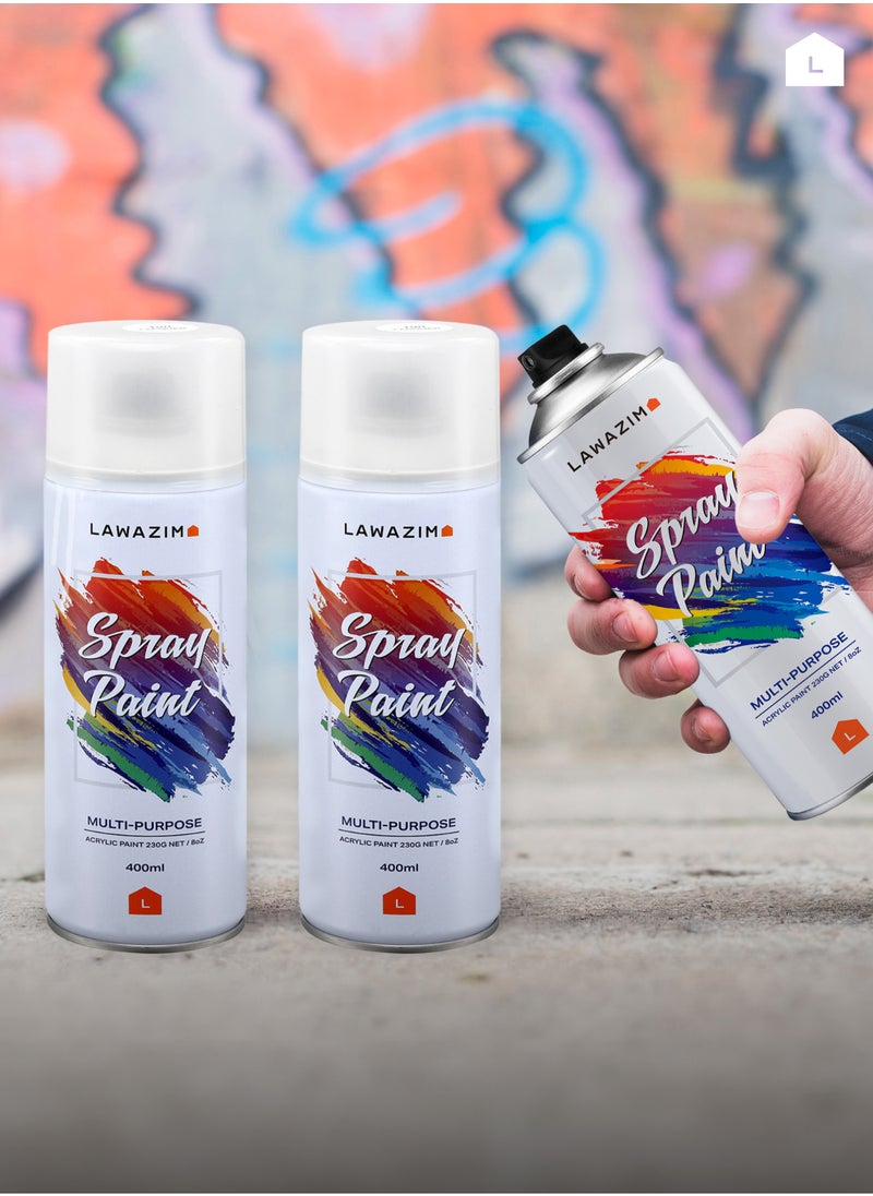LAWAZIM - Pack Of 3 Spray Paint Set - 190 Lacquer - Multi-Purpose Translucent Spray Paint with Quick-Drying, UV & Scratch Resistance - Ideal for Wood, Metal, Plastic, Ceramic, DIY, and Automotive Use - Image 1