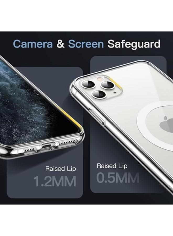 جي تيك جراب مغناطيسي لهاتف Iphone 11 Pro Max مقاس 6.5 بوصة متوافق مع الشحن اللاسلكي Magsafe غطاء ممتص للصدمات للهاتف مضاد للخدش شفاف - Image 4