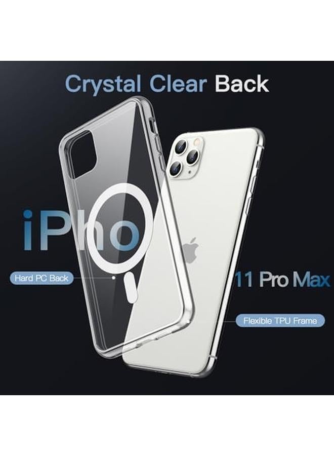جي تيك جراب مغناطيسي لهاتف Iphone 11 Pro Max مقاس 6.5 بوصة متوافق مع الشحن اللاسلكي Magsafe غطاء ممتص للصدمات للهاتف مضاد للخدش شفاف - Image 3