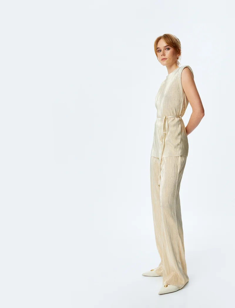 KOTON Pleated Palazzo Trousers