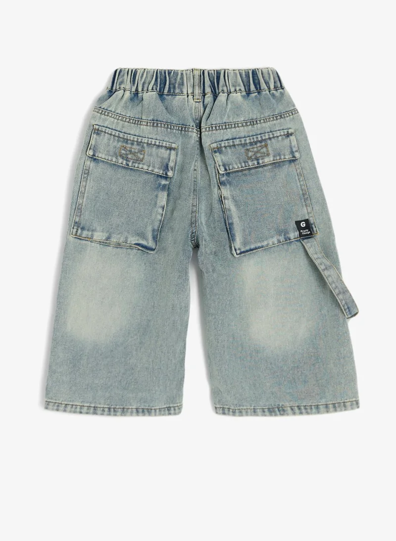Pinata  Boys' Pocket Detail Light Blue Denim Shorts for Men | Best Price UAE