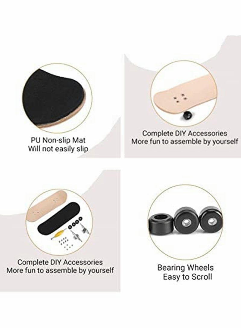 Finger Skateboard, Alloy Mini Skateboard Deck with Pro Fingerboard Tools and Anti-Slip Pu Pad - Image 2