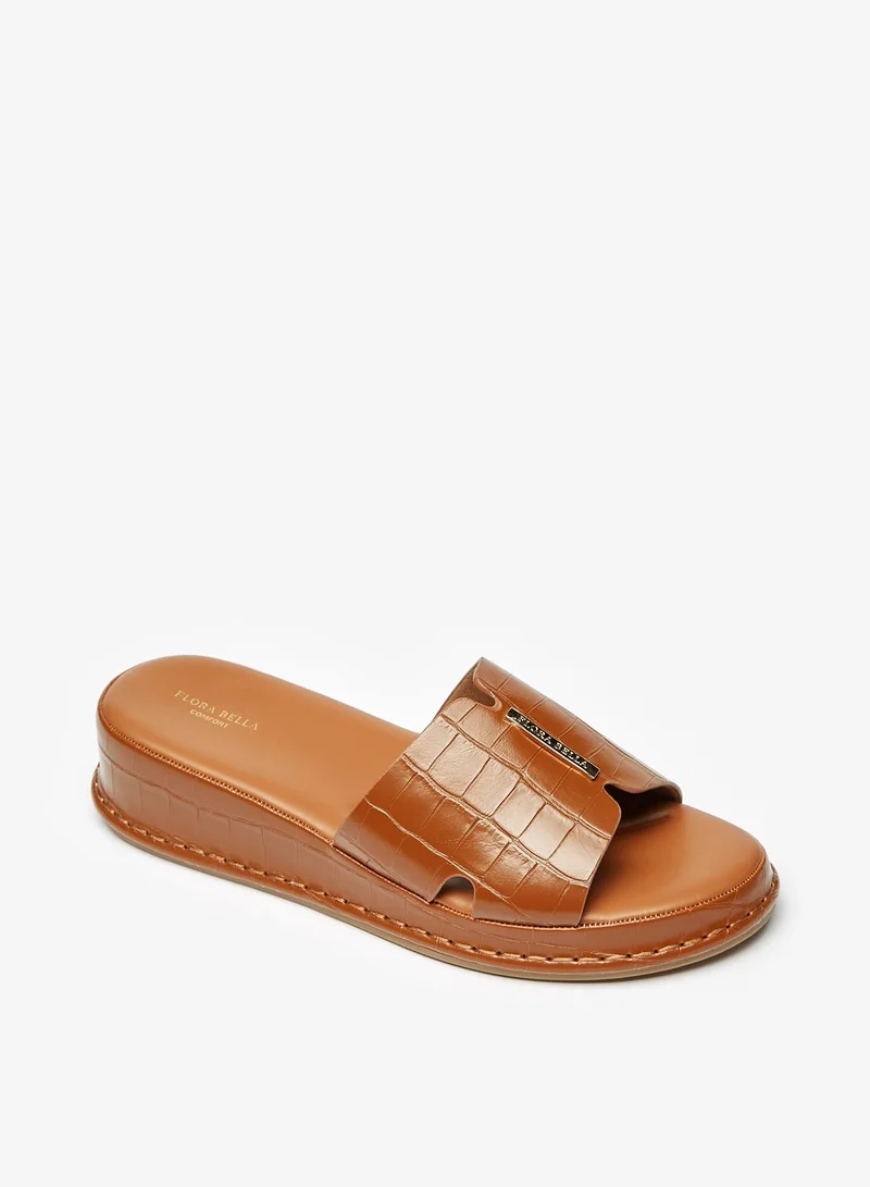 فلورا بيلا من شو إكسبرس Women Textured Slip-On Platform Heels Sandals