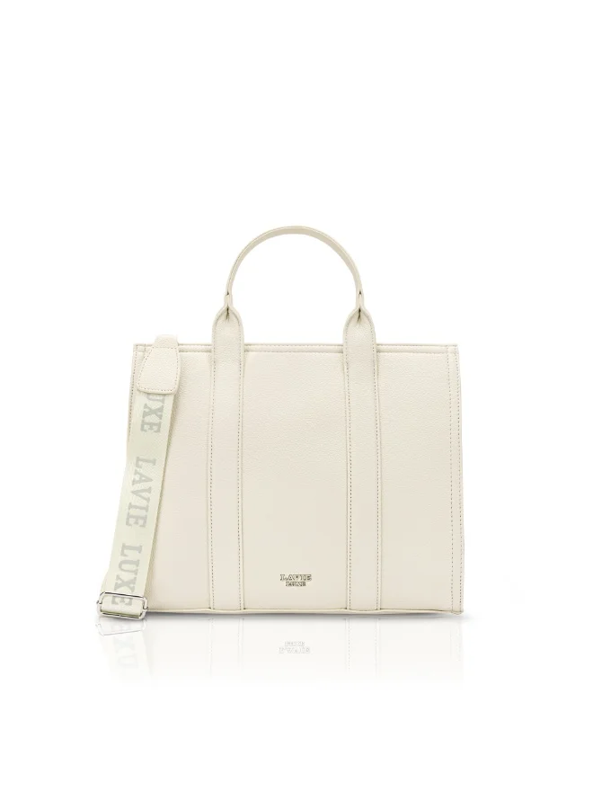 Lavie Luxe Women's Cob's25 Large satchel (Off White)