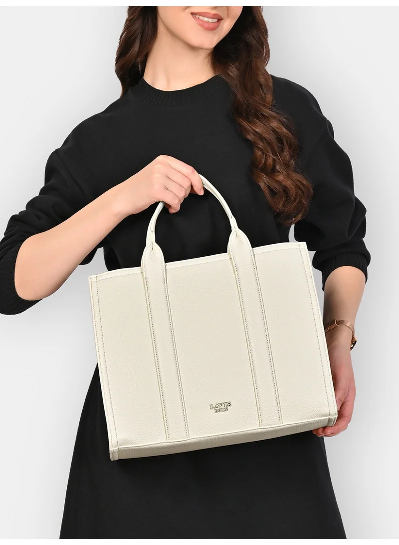 Lavie Luxe Women's Cob's25 Large satchel (Off White)