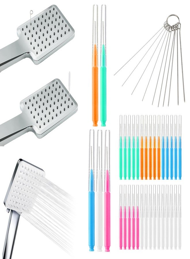 Bruislard 40 Pcs Multiple Shower Head Cleaner Tooll 10 Pcs Showerhead Clogger Removal 30Pcs Shower Head Cleaning Brush Picks for Unclogging Small Hole for Household Bathroom(Colorful) - Image 1