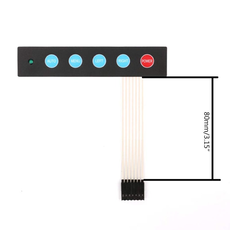 يلبي حاجات متنوعة 1x5 لمصفوفة LED 5 للوحة المفاتيح ذات المفتاح الغشائي لوحة المفاتيح التلقائية أغطية المفاتيح مقاوم للغبار تصميم متوازن عام خيارات متنوعة تصميم مريح للمستخدم استخدام خفيف وثقيل - Image 5