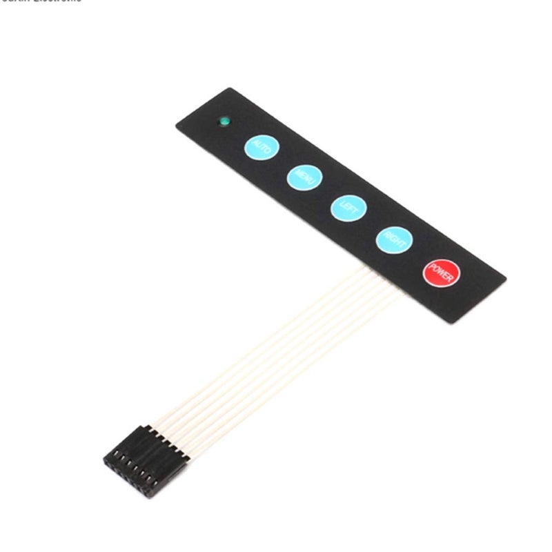 يلبي حاجات متنوعة 1x5 لمصفوفة LED 5 للوحة المفاتيح ذات المفتاح الغشائي لوحة المفاتيح التلقائية أغطية المفاتيح مقاوم للغبار تصميم متوازن عام خيارات متنوعة تصميم مريح للمستخدم استخدام خفيف وثقيل - Image 1
