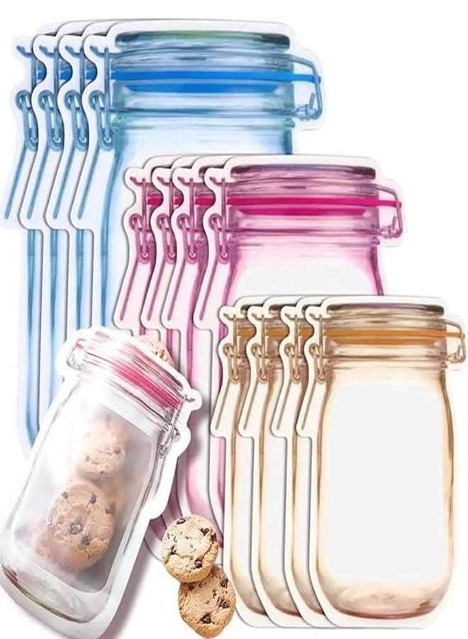 VEMPIX Fridge Food Storage Bags - Ziplock Bottle Shape Storage Set - 3 Variable Size Zipper Mason Jar
