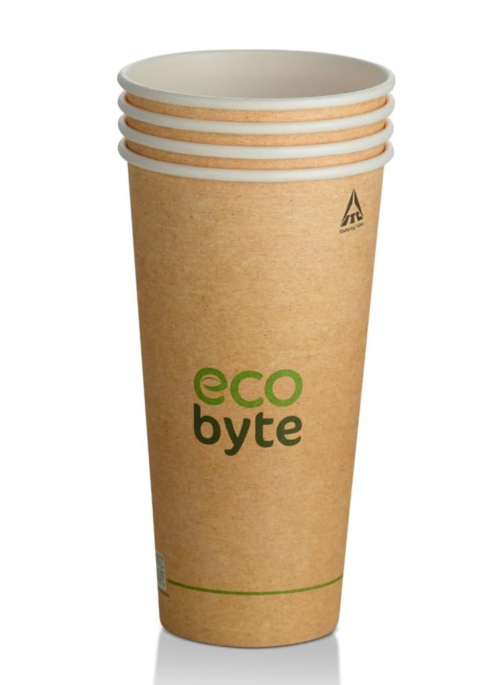 Ecobyte أكواب ورقية إيكوبايت ITC مقاومة للتسرب – سعة 550 مل – عبوة من 25 كوب | أكواب يمكن التخلص منها للمشروبات الساخنة والباردة | مثالية للمناسبات والمكاتب  - Image 1